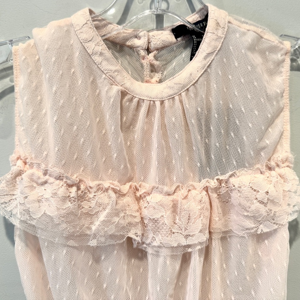 Forever 21 Pink Sleeveless Lace Bodysuit Lingerie Baddie Women’s Size S NWT - Picture 2 of 11